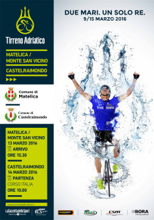 La locandina dell'edizione 2016 della corsa dei due mari, la Tirreno-Adriatica