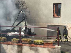 Camper in fiamme a Tolentino