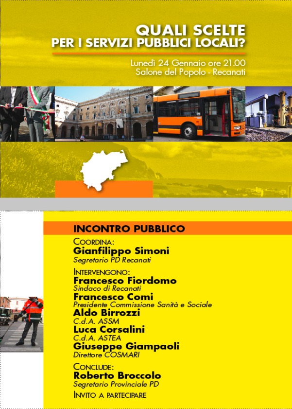 Locandina Conferenza del Pd a Recanati