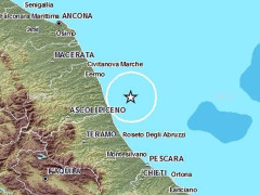 La mappa del terremoto del 13 agosto a largo di San Benedetto del Tronto. Fonte: ingv.it