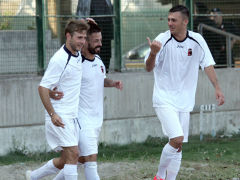 esultanza gol di Andrea Pintori, Civitanovese - Olympia Agnonese