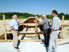 Sopralluogo del presidente della Provincia Antonio Pettinari al ponte di Colbuccaro sul torrente Fiastra