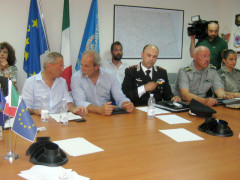 La riunione del Comitato provinciale di protezione civile di Macerata a seguito dell'incendio alla Cosmari di Tolentino
