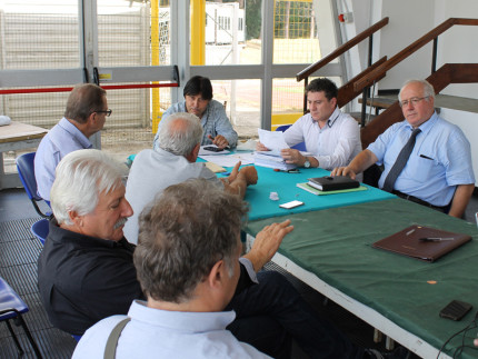 Nella foto: i lavori della Commissione Vigilianza Pubblico Spettacolo del 7 settembre allo stadio Helvia Recina di Macerata