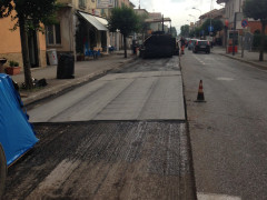 lavori sulla strada provinciale a Sforzacosta di Macerata