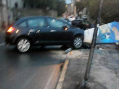L'auto coinvolta nell'incidente a Macerata