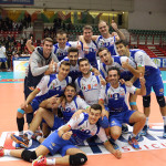 Il Volley Potentino festeggia la vittoria contro Brescia