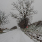 Neve sulle strade dell'entroterra fermano