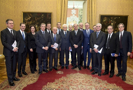 La delegazione dell'Unione delle Province d'Italia (UPI) a colloquio al Quirinale con il Presidente della Repubblica Sergio Mattarella