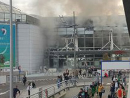 L'aeroporto di Zaveltem, sede di uno degli attentati avvenuti a Bruxelles, in Belgio, martedì 22 marzo 2016
