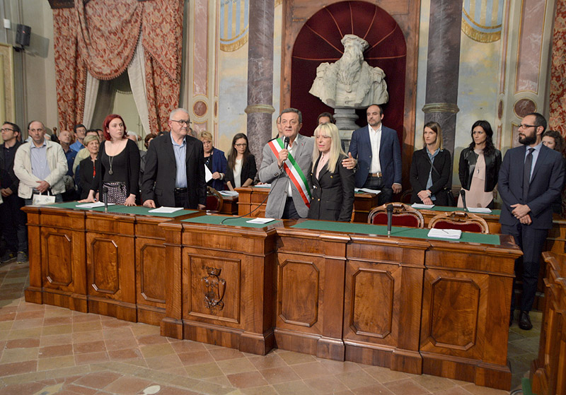 La cerimonia di proclamazione degli eletti a San Severino Marche