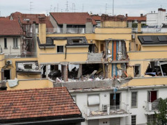 Milano: la palazzina di via Brioschi interessata dall'esplosione di domenica 12 giugno in cui sono morte tre persone