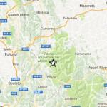 La mappa del terremoto registrato il 4 ottobre nell'area del parco dei Sibillini, a Castelsantangelo sul Nera
