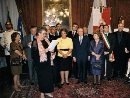 Barbara Pojaghi all'incontro con il presidente Ciampi