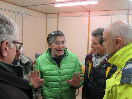 L'incontro tra il sindaco di Visso, Giuliano Pazzaglini, il presidente del Parco Oliviero Olivieri ed altri funzionari dell'Ente "Parco Nazionale dei Monti Sibillini"