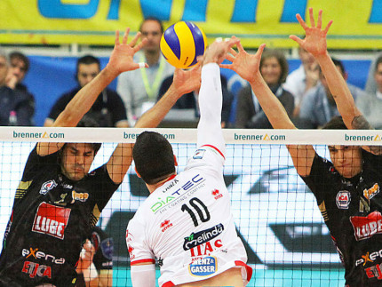 Il match tra Lube Volley e Trento