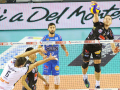 Una fase del match tra Lube CIvitanova e Verona