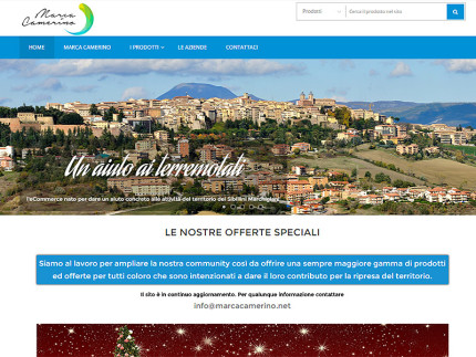 L'homepage del sito web Marcacamerino.net