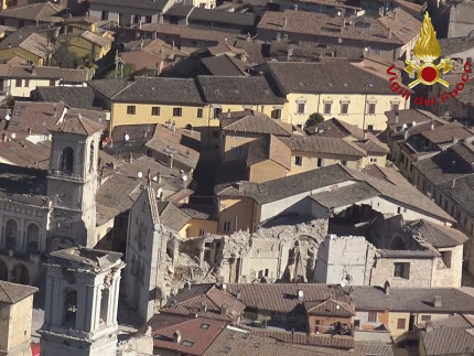 Il paese di Norcia (PG) dopo il terremoto di domenica 30 ottobre 2016