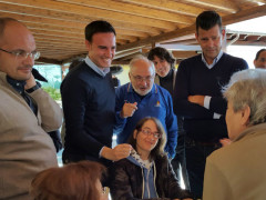 Il neo presidente dell'Anci Antonio Decaro in visita nelle zone terremotate