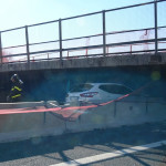Intervento dei Vigili del Fuoco dopo il crollo del cavalcavia A-14 a Camerano