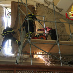 Recupero vetrata dala Chiesa Santa Chiara di Camerino