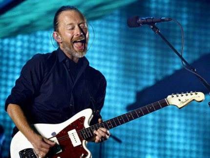 Il cantante Thom Yorke dei Radiohead
