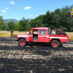 Incendio in un campo di orzo a Pezze