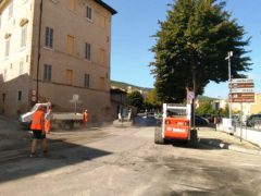 Lavori stradali a San Severino