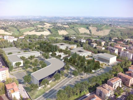 Rendering dei lavori approvati nell'area ex-Saram a Macerata