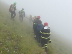 Soccorritori in montagna a Montefortino