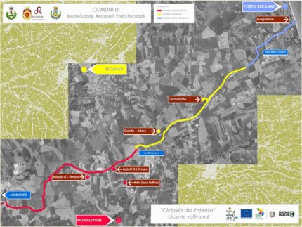 Percorso della Ciclovia del Potenza