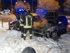 Automobili in fiamme a Recanati