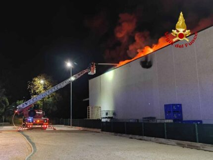 Incendio a Pollenza