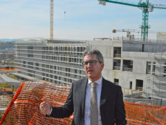 Francesco Baldelli al cantiere dell'ospedale Ancona Sud - Inrca