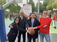 Inaugurazione del nuovo campo di basket a Tolentino
