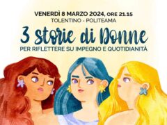 Locandina dell'evento "Tre storie di donne"