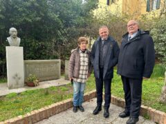 Visita del ministro Lollobrigida alla casa natale di Nazareno Strampelli a Castelraimondo