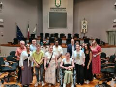 Studenti inglesi in visita all'aula consiliare della Regione Marche