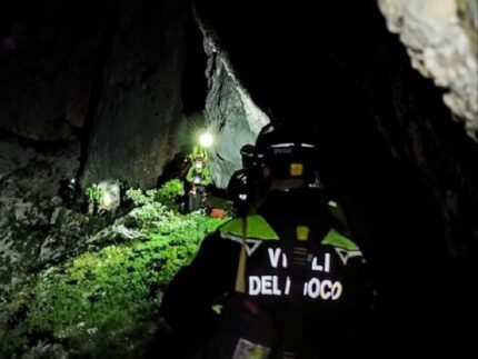Arrampicatore soccorso a Ussita