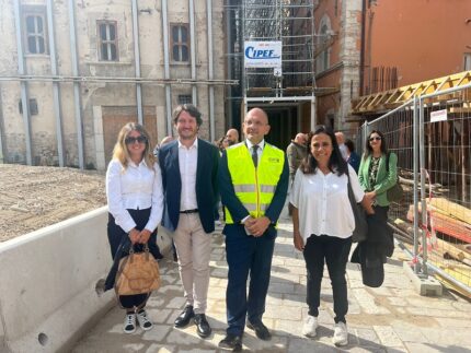 Lavori nel centro storico di Visso