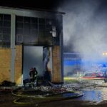 Incendio in un capannone a Treia